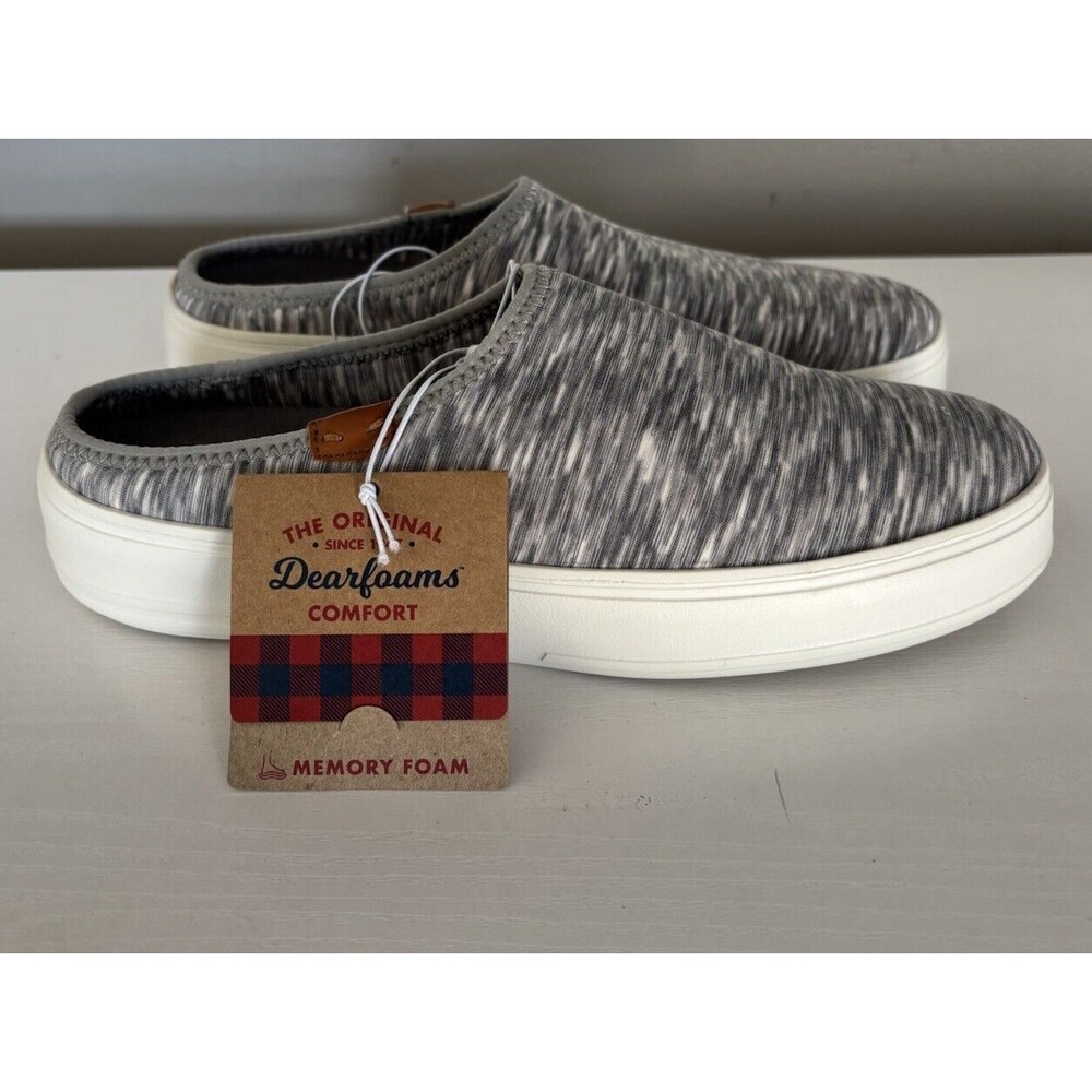 Dearfoams Women's Annie Clog Sneaker - Light grey heather ~ size 8~ NEW